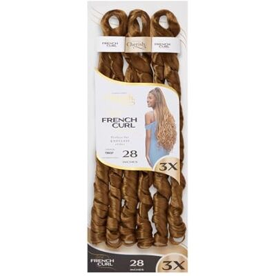 CHERISH Lot de 3 extensions de cheveux synthétiques bouclés 3 x Spirales françaises Curl 28 (couleur T3027) - Publicité CHERISH Lot de 3 extensions de cheveux synthétiques bouclés 3 x Spirales françaises Curl 28 (couleur T3027) - Publicité