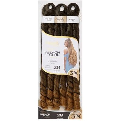 CHERISH Lot de 3 extensions de cheveux synthétiques bouclés 3 x Spirale française Curl 28 (couleur 3T1B3027) - Publicité CHERISH Lot de 3 extensions de cheveux synthétiques bouclés 3 x Spirale française Curl 28 (couleur 3T1B3027) - Publicité