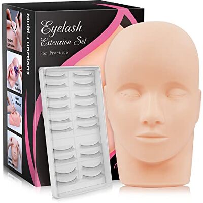 Beauty7 Mannequin Tete Presentoir Plate en Silicone avec 10 Paires Faux Cils pour Pratique Cils Extensions de Cils Maquillage Cosmetologie Entrainement Make up Exercice Eyelashes - Publicité Beauty7 Mannequin Tete Presentoir Plate en Silicone avec 10 Paires Faux Cils pour Pratique Cils Extensions de Cils Maquillage Cosmetologie Entrainement Make up Exercice Eyelashes - Publicité