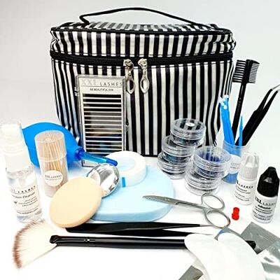 XXL Lashes Mini Kit pour extensions de cils, équipement initial pour les stylistes débutants avec des produits de qualité et un manuel, Kit de démarrage pour eyelash extensions - Publicité XXL Lashes Mini Kit pour extensions de cils, équipement initial pour les stylistes débutants avec des produits de qualité et un manuel, Kit de démarrage pour eyelash extensions - Publicité