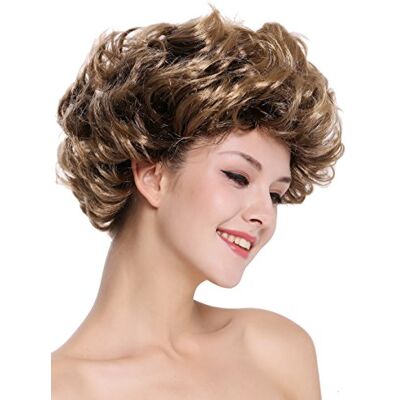 WIG ME UP 91097-ZA4TZA7 Perruque Dame Carnaval Courte mélange Brun Clair Pointes Brun doré mèches Boucles rétro années 80 - Publicité WIG ME UP 91097-ZA4TZA7 Perruque Dame Carnaval Courte mélange Brun Clair Pointes Brun doré mèches Boucles rétro années 80 - Publicité