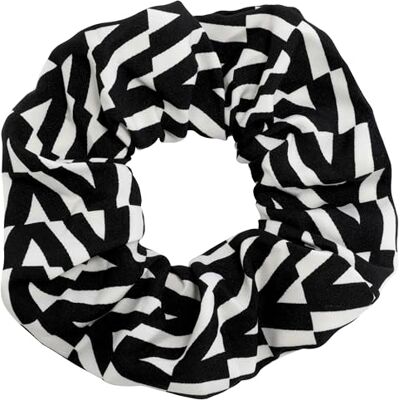 AERZETIX C71302 Chouchou élastique à cheveux 100x190 mm couleur noir et blanc en textile scrunchie chignon soie fille femme extensible coiffure glamour mode - Publicité AERZETIX C71302 Chouchou élastique à cheveux 100x190 mm couleur noir et blanc en textile scrunchie chignon soie fille femme extensible coiffure glamour mode - Publicité