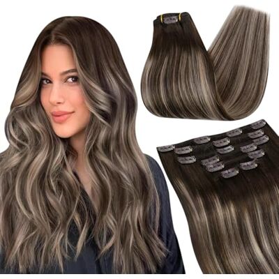 Ugeat 10 extensions de cheveux à clip Remy Hair 40,6 cm 120 g Cheveux droits et soyeux 100 % humains Dégradé de couleur du brun foncé #4 au blond clair # 6 N°613 - Publicité Ugeat 10 extensions de cheveux à clip Remy Hair 40,6 cm 120 g Cheveux droits et soyeux 100 % humains Dégradé de couleur du brun foncé #4 au blond clair # 6 N°613 - Publicité