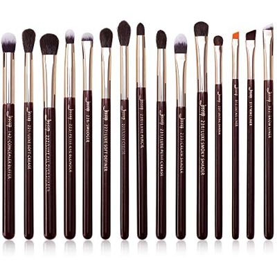 Jessup Lot de 15 pinceaux de maquillage professionnel pour yeux poils naturels-synthétiques set pinceaux yeux fard à paupières, sourcils, eye-liner pinceau, T284 - Publicité Jessup Lot de 15 pinceaux de maquillage professionnel pour yeux poils naturels-synthétiques set pinceaux yeux fard à paupières, sourcils, eye-liner pinceau, T284 - Publicité
