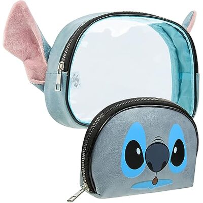 Disney Trousse de Toilette Stitch Pochette Maquillage Voyage Rangement Makeup Bag Vanity Idée Cadeau Fille Ado Femme (Stitch 2 Pcs) - Publicité Disney Trousse de Toilette Stitch Pochette Maquillage Voyage Rangement Makeup Bag Vanity Idée Cadeau Fille Ado Femme (Stitch 2 Pcs) - Publicité