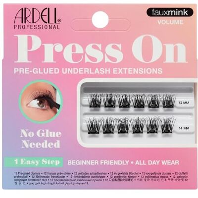 Ardell Lot de 12 extensions de cils pré-collées à presser en faux vison, kit d'extension de cils à faire soi-même, longueurs assorties, mini paquet, 12 grappes de cils - Publicité Ardell Lot de 12 extensions de cils pré-collées à presser en faux vison, kit d'extension de cils à faire soi-même, longueurs assorties, mini paquet, 12 grappes de cils - Publicité