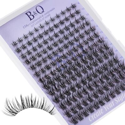 B&Qaugen B&Q B28 Lot de 156 extensions de cils en grappe 8-16 MIX avec pinceau mascara, dissolvant de colle, applicateurs pour extensions de cils DIY (B28, Only Lash) - Publicité B&Qaugen B&Q B28 Lot de 156 extensions de cils en grappe 8-16 MIX avec pinceau mascara, dissolvant de colle, applicateurs pour extensions de cils DIY (B28, Only Lash) - Publicité