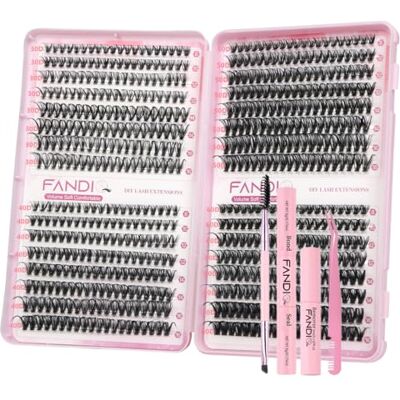FANDIQ Kit de cils individuels moelleux 30 + 40 + 50 + 60D 640 pièces Bande russe D À faire soi-même Avec pince à épiler et pince à épiler (C01) - Publicité FANDIQ Kit de cils individuels moelleux 30 + 40 + 50 + 60D 640 pièces Bande russe D À faire soi-même Avec pince à épiler et pince à épiler (C01) - Publicité