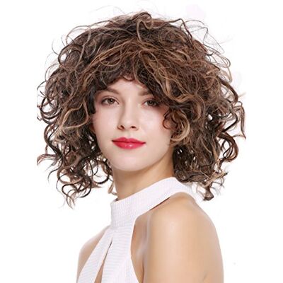 WIG ME UP DW-2698 Perruque dame courte hauteur d'épaules bouclée sauvage volumineuse mélange brun acajou et blond - Publicité WIG ME UP DW-2698 Perruque dame courte hauteur d'épaules bouclée sauvage volumineuse mélange brun acajou et blond - Publicité