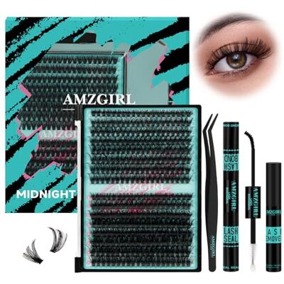 AMZGIRL LASH Kit d'extension de cils individuels 320 pièces, kit de grappes de cils individuels à faire soi-même, outil d'application de faux cils à la maison (7090D, D-Mix10-16 mm) - Publicité AMZGIRL LASH Kit d'extension de cils individuels 320 pièces, kit de grappes de cils individuels à faire soi-même, outil d'application de faux cils à la maison (7090D, D-Mix10-16 mm) - Publicité