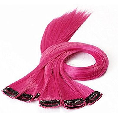 FRCOLOR 10pcs Meche Rose Extension Cheveux Highlight Synthetic clip dans les extensions de cheveux - Publicité FRCOLOR 10pcs Meche Rose Extension Cheveux Highlight Synthetic clip dans les extensions de cheveux - Publicité