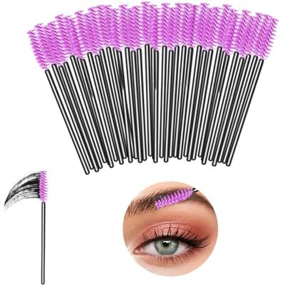 AIBAOBAO 100 pièces Brosses à cils,Violet brosse extension cils jetables kit, goupillon cils, outil de maquillage mascara brosse à sourcils applicateur pour extension de cils applicateur de sourcils - Publicité AIBAOBAO 100 pièces Brosses à cils,Violet brosse extension cils jetables kit, goupillon cils, outil de maquillage mascara brosse à sourcils applicateur pour extension de cils applicateur de sourcils - Publicité