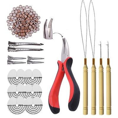 YANTAISIYU Kit pour extensions micro en silicone pour extensions de cheveux et de plumes (Marron clair) - Publicité YANTAISIYU Kit pour extensions micro en silicone pour extensions de cheveux et de plumes (Marron clair) - Publicité