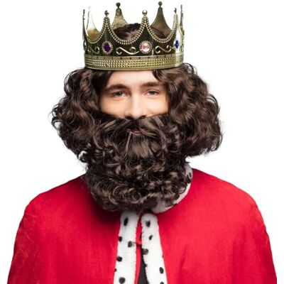 Boland 85062 Perruque Roi avec barbe pour adultes, coiffure en cheveux synthétiques pour une fête à thème ou le carnaval, accessoires pour costumes de carnaval - Publicité Boland 85062 Perruque Roi avec barbe pour adultes, coiffure en cheveux synthétiques pour une fête à thème ou le carnaval, accessoires pour costumes de carnaval - Publicité