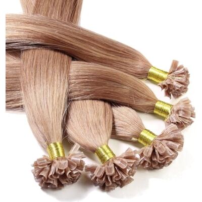 hair2heart 25 x 0.5g extensions cheveux keratine à chaud 50cm, #12 Blond Miel, lisse - Publicité hair2heart 25 x 0.5g extensions cheveux keratine à chaud 50cm, #12 Blond Miel, lisse - Publicité