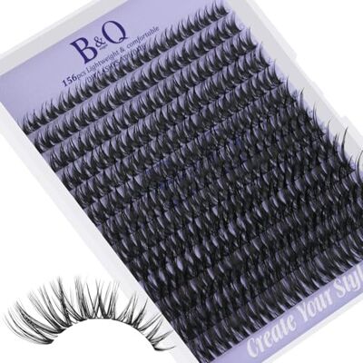 B&Qaugen B&Q Lot de 156 extensions de cils en grappe B0X 8-16 MIX avec pinceau mascara dissolvant applicateurs pour extensions de cils DIY (B0X, Only Lash) - Publicité B&Qaugen B&Q Lot de 156 extensions de cils en grappe B0X 8-16 MIX avec pinceau mascara dissolvant applicateurs pour extensions de cils DIY (B0X, Only Lash) - Publicité