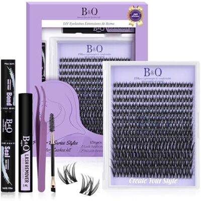 B&Qaugen B&Q Kit d'extension de cils B0X 156 pièces 8-16 MIX Avec pinceau mascara, dissolvant et applicateurs pour extensions de cils DIY (B0X, kit) - Publicité B&Qaugen B&Q Kit d'extension de cils B0X 156 pièces 8-16 MIX Avec pinceau mascara, dissolvant et applicateurs pour extensions de cils DIY (B0X, kit) - Publicité