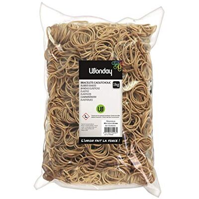 WONDAY +Bracelets+caoutchouc%2C+nature%2C+80+mm%2C+sac+kilo - Publicité WONDAY +Bracelets+caoutchouc%2C+nature%2C+80+mm%2C+sac+kilo - Publicité