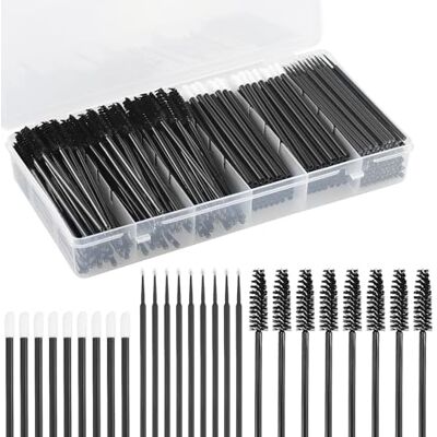 EASYKEENECOM Lot de 330 baguettes jetables pour mascara, applicateurs de cils, 110 pinceaux à cils, 110 pinceaux à lèvres, 110 micro-pinceaux, kit d'outils de maquillage avec boîte de rangement - Publicité EASYKEENECOM Lot de 330 baguettes jetables pour mascara, applicateurs de cils, 110 pinceaux à cils, 110 pinceaux à lèvres, 110 micro-pinceaux, kit d'outils de maquillage avec boîte de rangement - Publicité