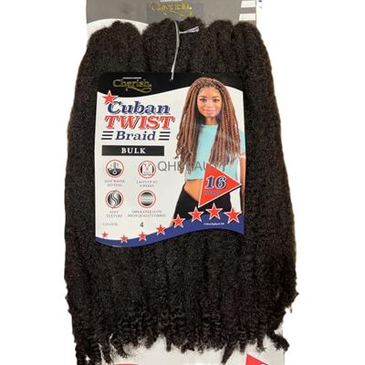 CHERISH Cheveux tressés torsadés cubains 40,6 cm, 100 % fibre Kanekalon, texture douce, couleur 4 - Publicité CHERISH Cheveux tressés torsadés cubains 40,6 cm, 100 % fibre Kanekalon, texture douce, couleur 4 - Publicité