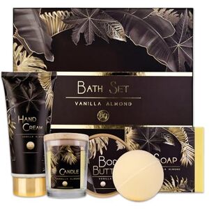 accentra Coffret cadeau luxe pour femme 5 pièces – Kit de bain cadeau avec bougie parfumée, savon, crème pour les mains, beurre corporel et bombe de bain – Kit bien-être pour femmes et filles pour - Publicité accentra Coffret cadeau luxe pour femme 5 pièces – Kit de bain cadeau avec bougie parfumée, savon, crème pour les mains, beurre corporel et bombe de bain – Kit bien-être pour femmes et filles pour - Publicité