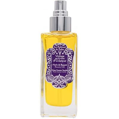 La Sultane de Saba Huile de beauté Voyage sur la route d'Udaïpur Musc Encens Vanille 200ml - Publicité La Sultane de Saba Huile de beauté Voyage sur la route d'Udaïpur Musc Encens Vanille 200ml - Publicité