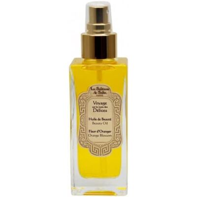 La Sultane de Saba Huile de beauté corps, cheveux & massage Senteur Fleur d'oranger Voyage sur la route des délices- Edition limitée 200ml - Publicité La Sultane de Saba Huile de beauté corps, cheveux & massage Senteur Fleur d'oranger Voyage sur la route des délices- Edition limitée 200ml - Publicité
