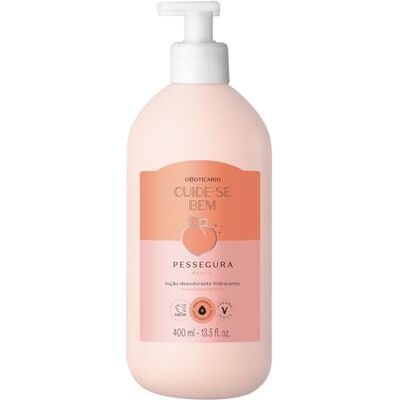 O Boticário CUIDE-SE BEM Loção Hidratante Corporal Pessegura 400 ml – Lotion corporelle hydratante à la pêche - Publicité O Boticário CUIDE-SE BEM Loção Hidratante Corporal Pessegura 400 ml – Lotion corporelle hydratante à la pêche - Publicité