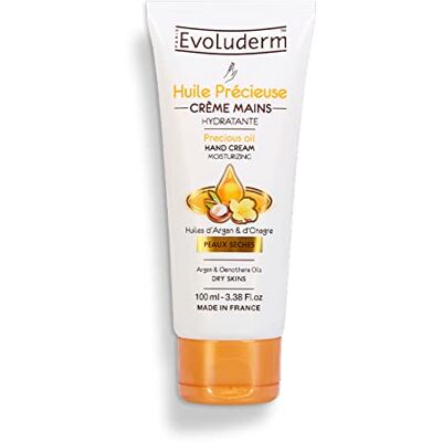 Evoluderm – Crème Mains Hydratante Huile Précieuse – 100 ml – 96% d’Origine Naturelle – Végan – Fabrication Française - Publicité Evoluderm – Crème Mains Hydratante Huile Précieuse – 100 ml – 96% d’Origine Naturelle – Végan – Fabrication Française - Publicité