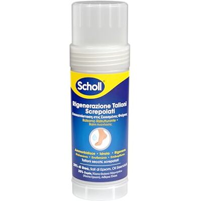 Scholl Baume Stick réparateur pour talons fissurés, adoucit, hydrate et répare les pieds secs et fissurés avec 25% d'urée, sels d'Epsom et huiles essentielles, sans besoin d'utiliser les mains - Publicité Scholl Baume Stick réparateur pour talons fissurés, adoucit, hydrate et répare les pieds secs et fissurés avec 25% d'urée, sels d'Epsom et huiles essentielles, sans besoin d'utiliser les mains - Publicité