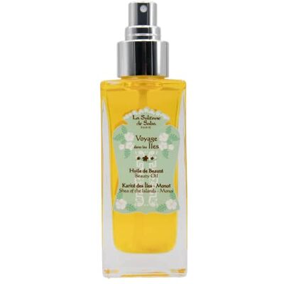 La Sultane de Saba Huile de beauté corps, cheveux & massage Senteur Karité des îles Monoï Voyage dans les îles Edition limitée 200ml - Publicité La Sultane de Saba Huile de beauté corps, cheveux & massage Senteur Karité des îles Monoï Voyage dans les îles Edition limitée 200ml - Publicité
