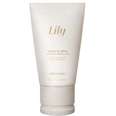 O Boticário Lily Crème pour les mains parfumée satinée sophistiquée longue durée et 48 heures hydratante 50 g - Publicité O Boticário Lily Crème pour les mains parfumée satinée sophistiquée longue durée et 48 heures hydratante 50 g - Publicité