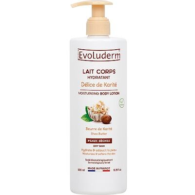 Evoluderm – Lait Corps Hydratant Délice de Karité 500 ml Ingrédients d'Origine Naturelle Végan Fabrication Française - Publicité Evoluderm – Lait Corps Hydratant Délice de Karité 500 ml Ingrédients d'Origine Naturelle Végan Fabrication Française - Publicité
