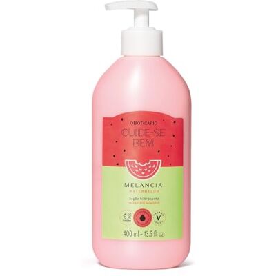O Boticário Cuide-se Bem Lotion corporelle pastèque 400 ml - Publicité O Boticário Cuide-se Bem Lotion corporelle pastèque 400 ml - Publicité
