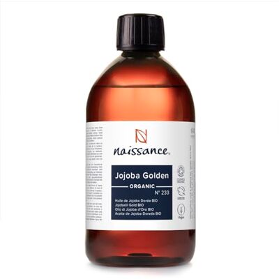 Naissance Huile de Jojoba Dorée Certifiée BIO (No. 233) 450ml Naturelle, Pressée À Froid pour Visage, Cheveux, Massage, Peau - Publicité Naissance Huile de Jojoba Dorée Certifiée BIO (No. 233) 450ml Naturelle, Pressée À Froid pour Visage, Cheveux, Massage, Peau - Publicité