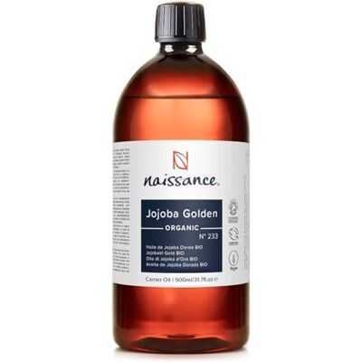 Naissance Huile de Jojoba Dorée Certifiée BIO (No. 233) 900ml Naturelle, Pressée À Froid pour Visage, Cheveux, Massage, Peau - Publicité Naissance Huile de Jojoba Dorée Certifiée BIO (No. 233) 900ml Naturelle, Pressée À Froid pour Visage, Cheveux, Massage, Peau - Publicité