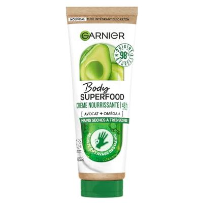 Garnier Body Superfood Huile d'Avocat Omega-6 75ml Crème pour les mains - Publicité Garnier Body Superfood Huile d'Avocat Omega-6 75ml Crème pour les mains - Publicité