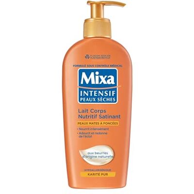 Mixa - Lait Corps Nutritif - Peaux Mates à Foncées - Satinant - Body lotion - Publicité Mixa - Lait Corps Nutritif - Peaux Mates à Foncées - Satinant - Body lotion - Publicité