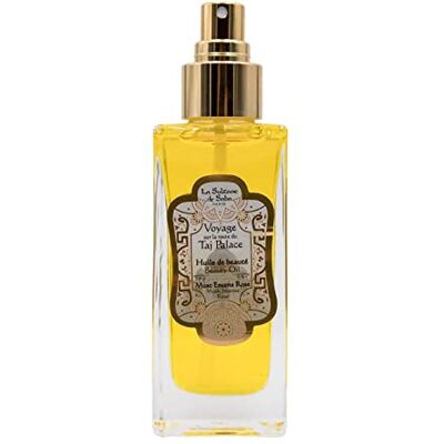 La Sultane de Saba Huile de beauté Voyage sur la route du Taj Palace Musc Encens Rose 200ml - Publicité La Sultane de Saba Huile de beauté Voyage sur la route du Taj Palace Musc Encens Rose 200ml - Publicité