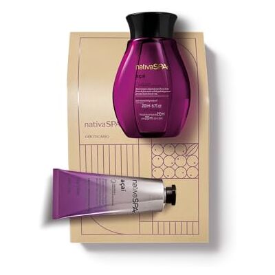 O Boticário Nativa Spa Açai Coffret cadeau pour femme, soin de la peau, 2 produits, huile corporelle parfumée 200 ml et crème pour les mains parfumée 75 g - Publicité O Boticário Nativa Spa Açai Coffret cadeau pour femme, soin de la peau, 2 produits, huile corporelle parfumée 200 ml et crème pour les mains parfumée 75 g - Publicité