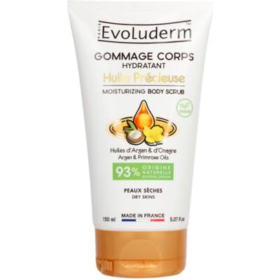 Evoluderm Gommage Corps Hydratant Huile Précieuse 150 ml 93% d’Origine Naturelle Végan Fabrication Française - Publicité Evoluderm Gommage Corps Hydratant Huile Précieuse 150 ml 93% d’Origine Naturelle Végan Fabrication Française - Publicité