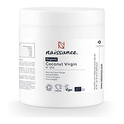 Naissance Huile de Noix de Coco Vierge BIO (n° 203) 500g 100% pure, naturelle, pressée à froid, arôme gourmand – végan et sans OGM - Publicité Naissance Huile de Noix de Coco Vierge BIO (n° 203) 500g 100% pure, naturelle, pressée à froid, arôme gourmand – végan et sans OGM - Publicité