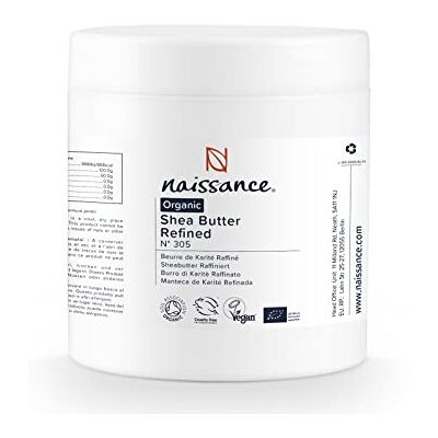 Naissance Beurre de Karité BIO d'Afrique (No. 305) 500g Raffiné, Solide, Sans Odeur pour Cheveux Sec ou Afro, Corps, Visage Pur, Végan, Naturel et Certifié BIO - Publicité Naissance Beurre de Karité BIO d'Afrique (No. 305) 500g Raffiné, Solide, Sans Odeur pour Cheveux Sec ou Afro, Corps, Visage Pur, Végan, Naturel et Certifié BIO - Publicité