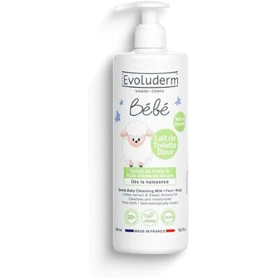 Evoluderm Lait de Toilette Doux Visage & Corps Bébé 500 ml 98% d'Origine Naturelle Végan Fabrication Française - Publicité Evoluderm Lait de Toilette Doux Visage & Corps Bébé 500 ml 98% d'Origine Naturelle Végan Fabrication Française - Publicité