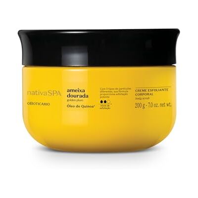O Boticário Nativa SPA Gommage corporel prune dorée exfoliant profond hydratant prévient les poils incarnés peau renouvelée et radiante Vegan 200 g - Publicité O Boticário Nativa SPA Gommage corporel prune dorée exfoliant profond hydratant prévient les poils incarnés peau renouvelée et radiante Vegan 200 g - Publicité