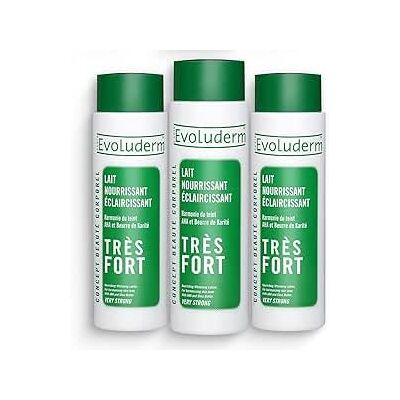 Evoluderm – Lait Nourrissant Éclaircissant Très Fort – 500 ml – Ingrédients d’Origine Naturelle – Végan – Fabrication Française – Lot de 3 x 500 ml - Publicité Evoluderm – Lait Nourrissant Éclaircissant Très Fort – 500 ml – Ingrédients d’Origine Naturelle – Végan – Fabrication Française – Lot de 3 x 500 ml - Publicité