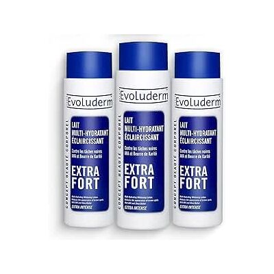 Evoluderm – Lait Multi-Hydratant Éclaircissant Extra Fort – 500 ml – Ingrédients d’Origine Naturelle – Végan – Fabrication Française – Lot de 3 x 500 ml - Publicité Evoluderm – Lait Multi-Hydratant Éclaircissant Extra Fort – 500 ml – Ingrédients d’Origine Naturelle – Végan – Fabrication Française – Lot de 3 x 500 ml - Publicité