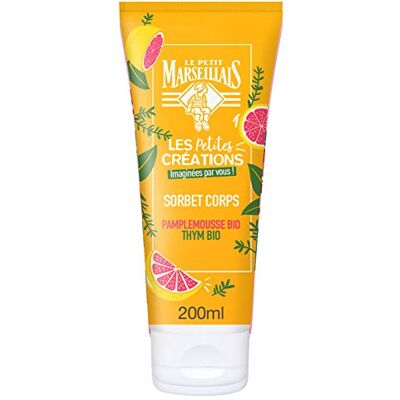 Le Petit Marseillais Gel Sorbet Corps Hydratant, Pamplemousse Bio & Thym Bio, Pour Peaux Sèches, 200ml - Publicité Le Petit Marseillais Gel Sorbet Corps Hydratant, Pamplemousse Bio & Thym Bio, Pour Peaux Sèches, 200ml - Publicité