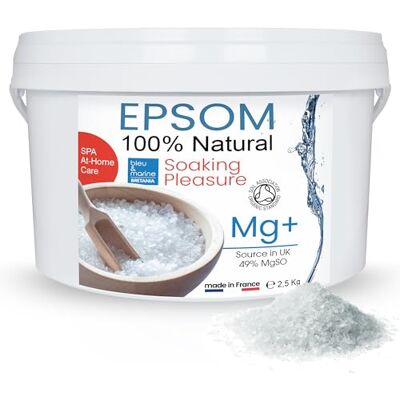 bleu & marine Bretania Sels d'Epsom Naturels: Pour Bain de Pieds et Gommage, Soulagement des Jambes Fatiguées, Améliore la Circulation et Hydrate la Peau Pied d'athlète Sportifs, 2,5 kg - Publicité bleu & marine Bretania Sels d'Epsom Naturels: Pour Bain de Pieds et Gommage, Soulagement des Jambes Fatiguées, Améliore la Circulation et Hydrate la Peau Pied d'athlète Sportifs, 2,5 kg - Publicité