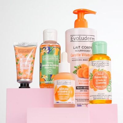 evoluderm - Routine 100% Éclat - Visage - Corps - Coffret cadeau - Publicité evoluderm - Routine 100% Éclat - Visage - Corps - Coffret cadeau - Publicité